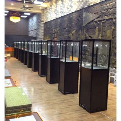 glass jewelry display cabinet with lock light and door