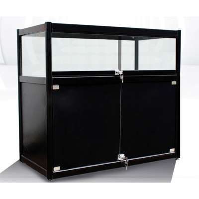 glass aluminum counter show case for jewellery