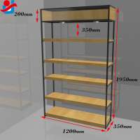 manufacture  cheap price  iron wood  display  shelf